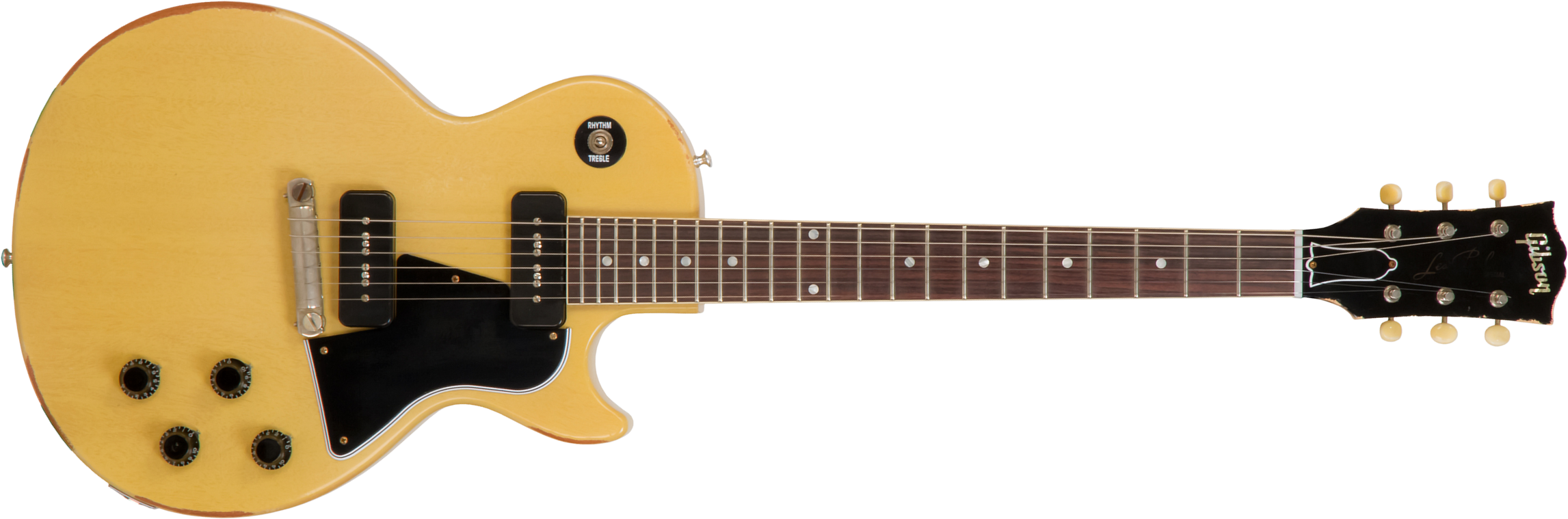 Gibson Custom Shop M2m Les Paul Special 1957 Single Cut Reissue P90 Ht Rw #70811 - Heavy Aged Tv Yellow - Single cut electric guitar - Main picture