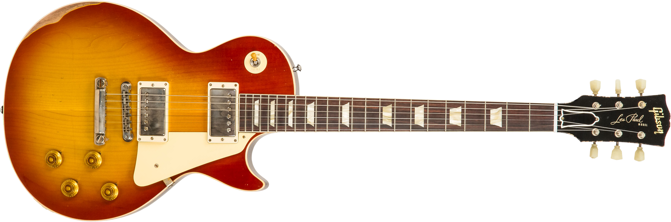 Gibson Custom Shop M2m Les Paul Standard 1958 2h Ht Rw - Heavy Aged '58 Burst - Single cut electric guitar - Main picture