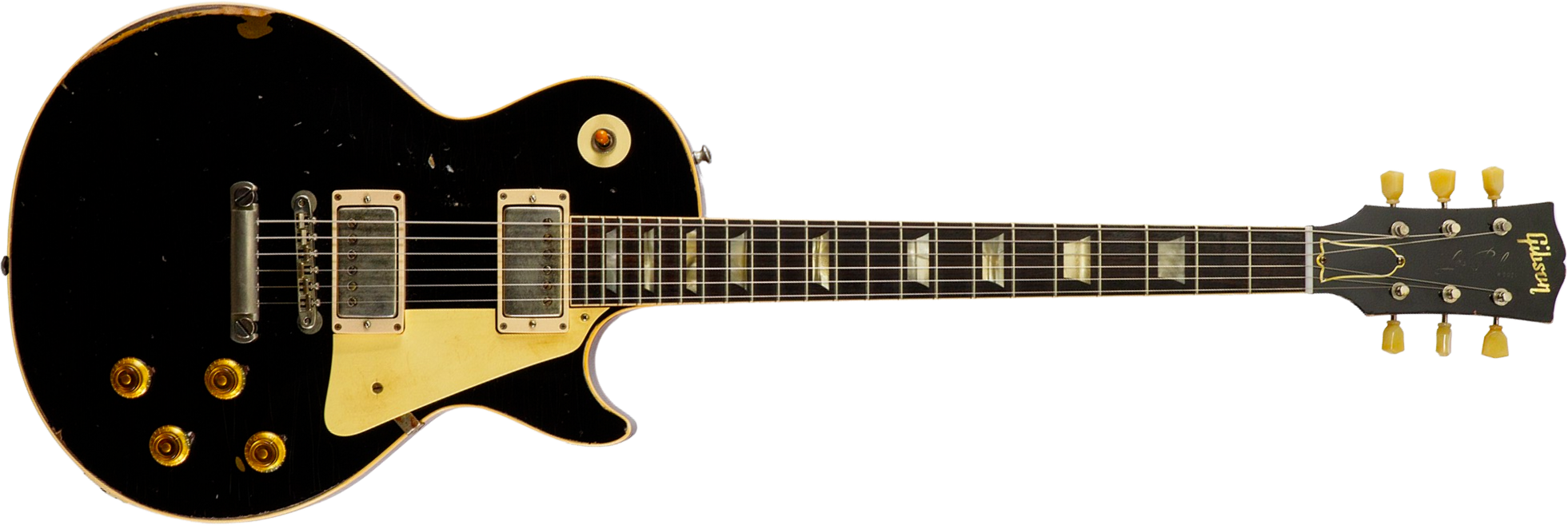 Gibson Custom Shop M2m Les Paul Standard 1958 2h Ht Rw #85546 - Murphy Lab Light Aged Ebony O. Gold - Single cut electric guitar - Main picture