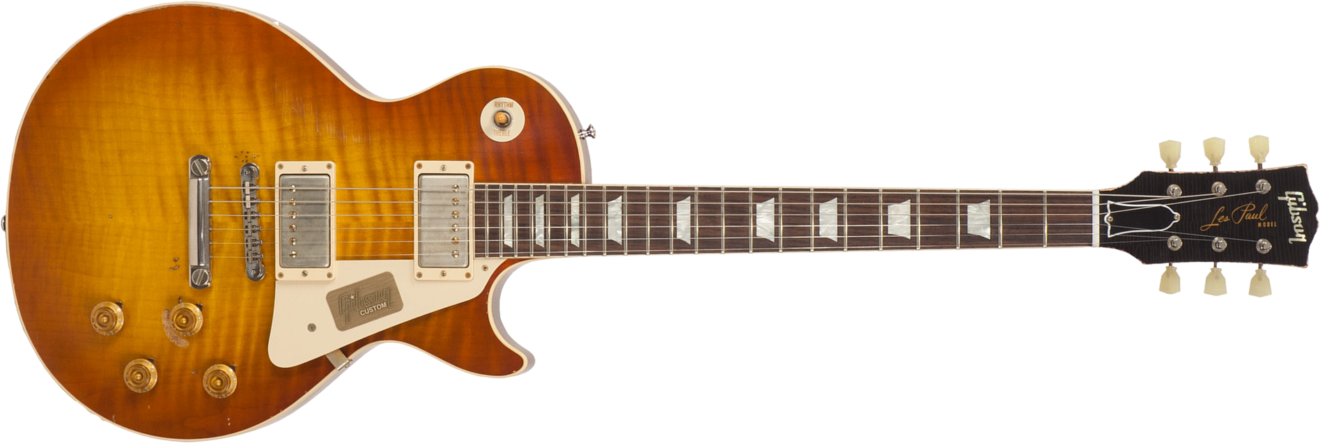 Gibson Custom Shop M2m Les Paul Standard 1959 2h Ht Rw #r961618 - Aged Sunrise Teaburst - Single cut electric guitar - Main picture
