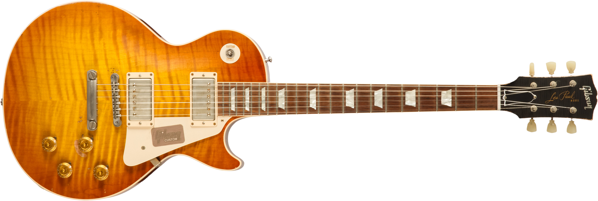 Gibson Custom Shop M2m Les Paul Standard 1959 2h Ht Rw #r961618 - Aged Sunrise Teaburst - Single cut electric guitar - Main picture