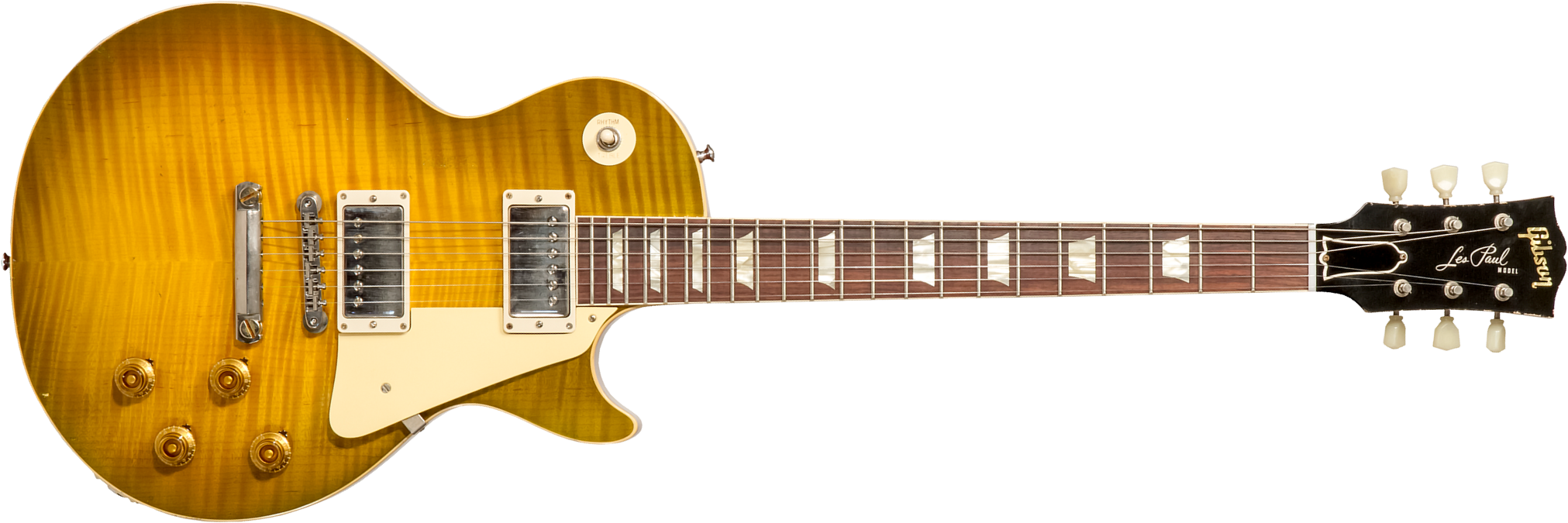 Gibson Custom Shop M2m Les Paul Standard 1959 Reissue 2h Ht Rw #932154 - Murphy Lab Light Aged Green Lemon Burst - Single cut electric guitar - Main p