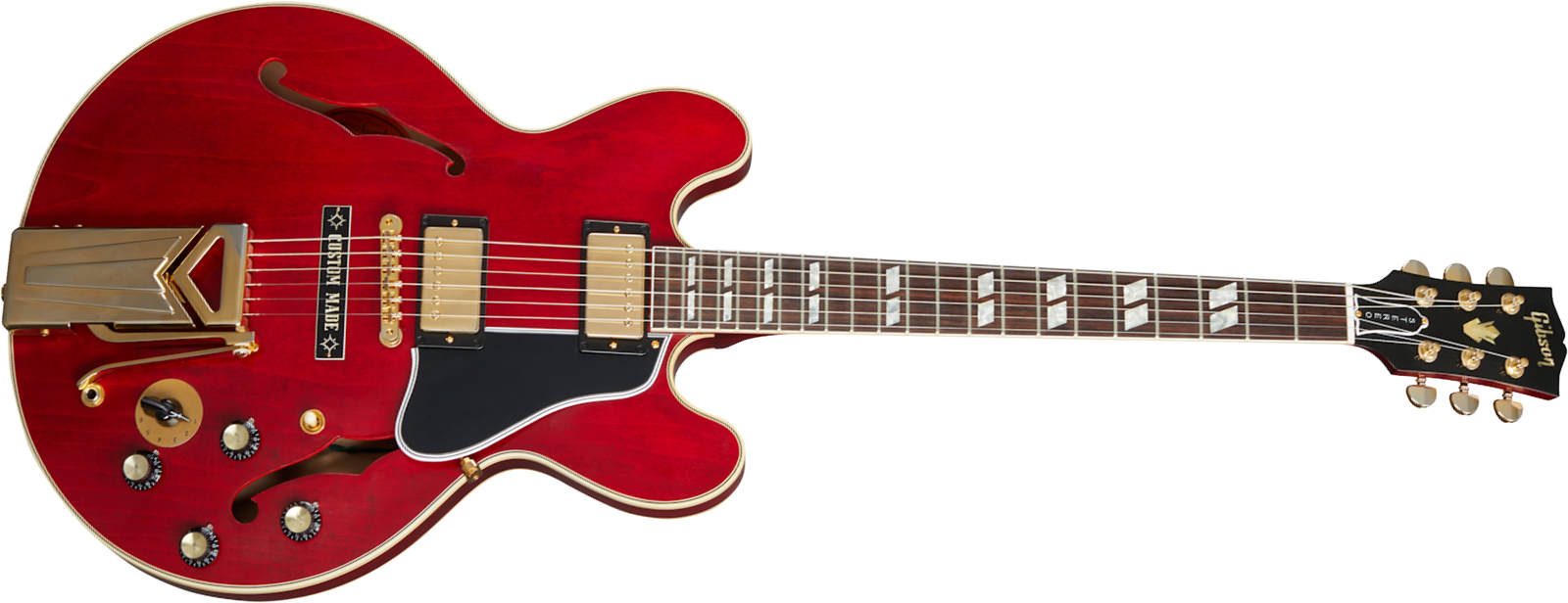 Gibson Custom Shop Marcus King Es345 1962 Sideways Vibrola 2h Trem Rw - Vos Sixties Cherry - Semi-hollow electric guitar - Main picture
