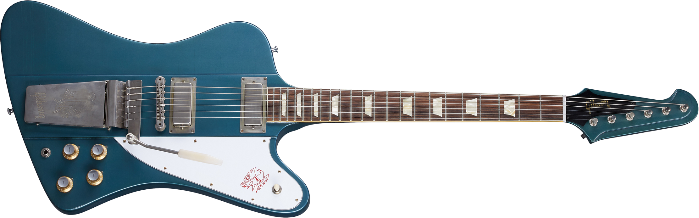 Gibson Custom Shop Murphy Lab Firebird 1963 Maestro Reissue Trem 2mh Rw - Ultra Light Aged Pelham Blue - Retro rock electric guitar - Main picture