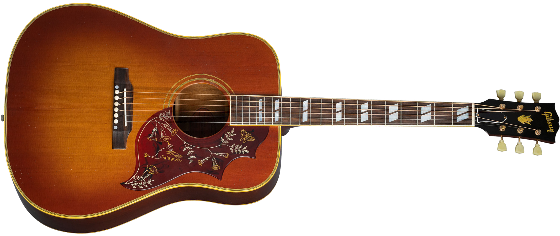 Gibson Custom Shop Murphy Lab Hummingbird 1960 Fixed Bridge Dreadnought Epicea Acajou Rw - Light Aged Cherry Sunburst - Acoustic guitar & electro - Ma