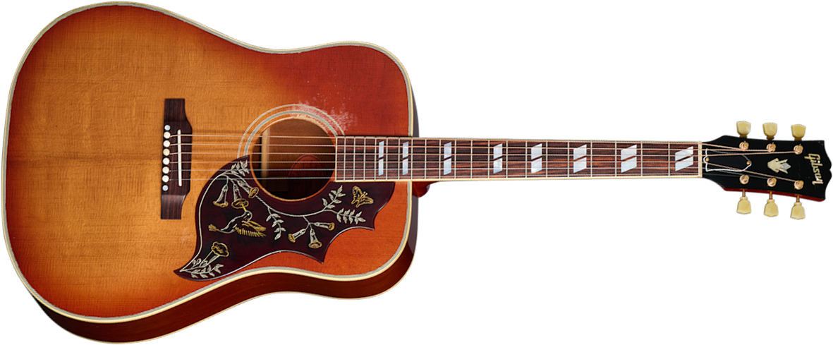 Gibson Custom Shop Murphy Lab Hummingbird 1960 Fixed Bridge Dreadnought Epicea Acajou Rw - Heavy Aged Washed Cherry Sunburst - Folk guitar - Main pict