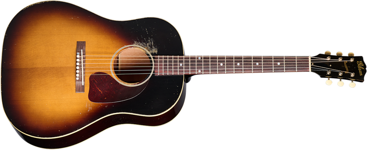 Gibson Custom Shop Murphy Lab J45 1942 Banner Dreadnought Shsc Epicea Acajou Rw - Heavy Aged Vintage Sunburst - Folk guitar - Main picture