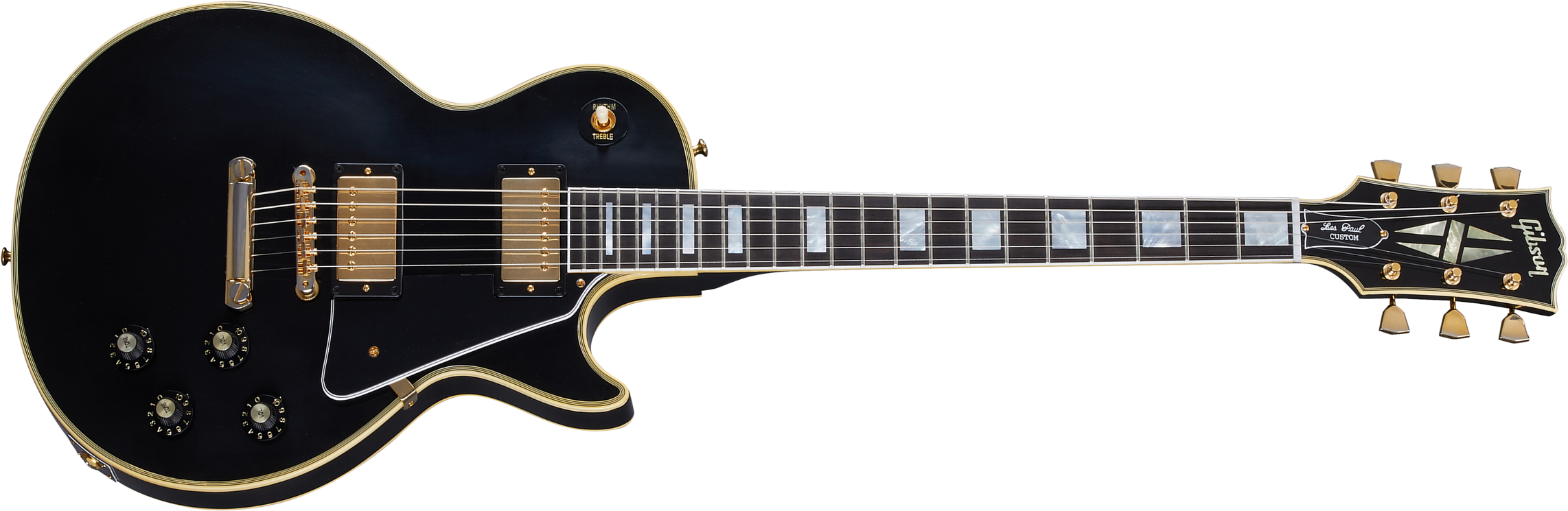 Gibson Custom Shop Murphy Lab Les Paul Custom 1968 Reissue 2h Ht Eb - Ultra Light Aged Ebony - Single cut electric guitar - Main picture