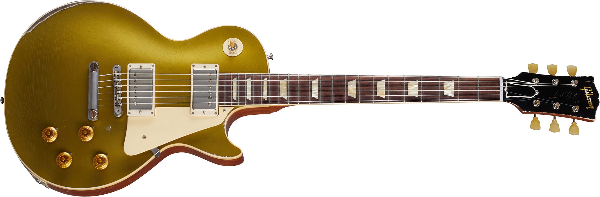 Gibson Custom Shop Murphy Lab Les Paul Goldtop 1957 Reissue 2h Ht Rw - Ultra Heavy Aged Double Gold - Single cut electric guitar - Main picture