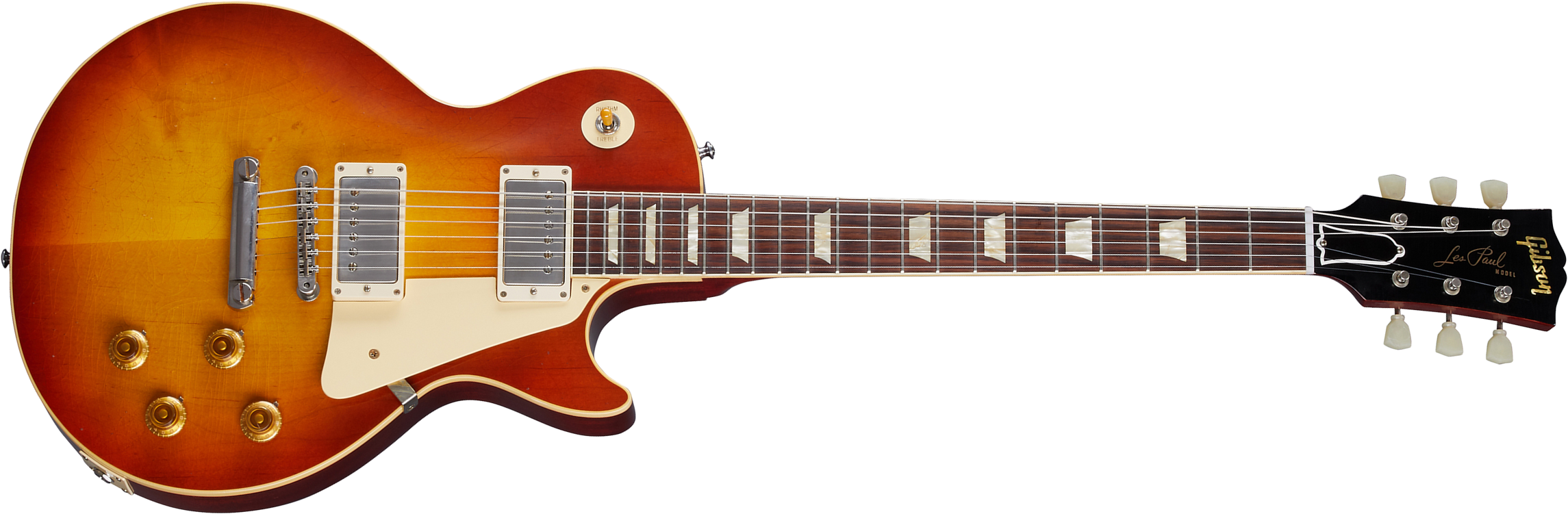 Gibson Custom Shop Murphy Lab Les Paul Standard 1958 Reissue 2h Ht Rw - Ultra Light Aged Washed Cherry Sunburst - Single cut electric guitar - Main pi