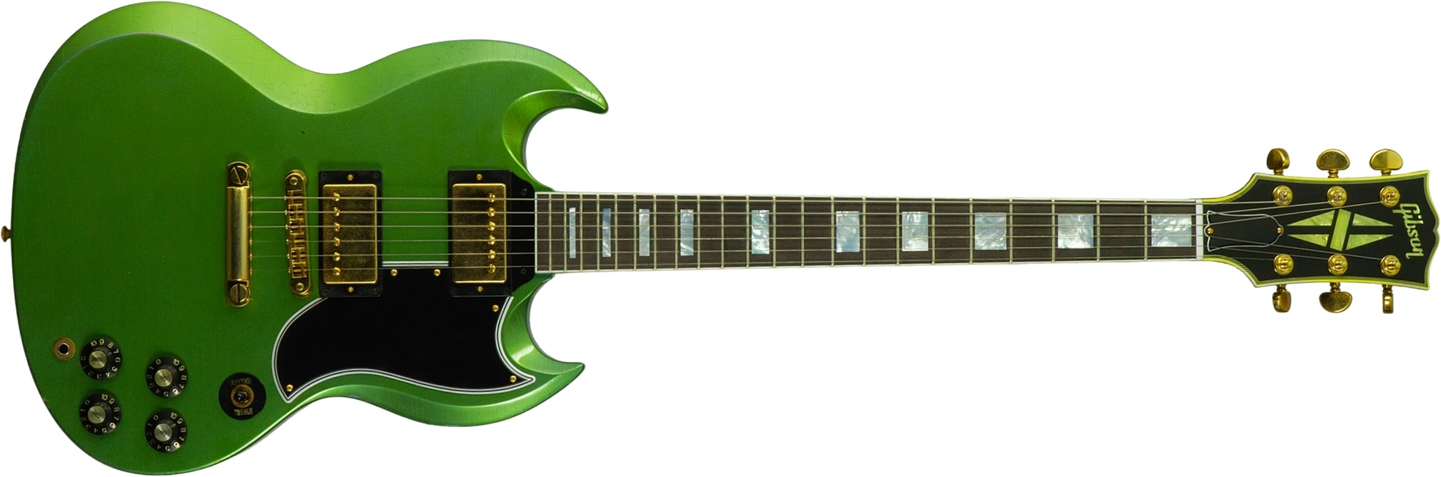 Gibson Custom Shop Sg Custom Modern 2h Eb #cs500857 - Murphy Lab Light Aged Verdoro Green - Double cut electric guitar - Main picture