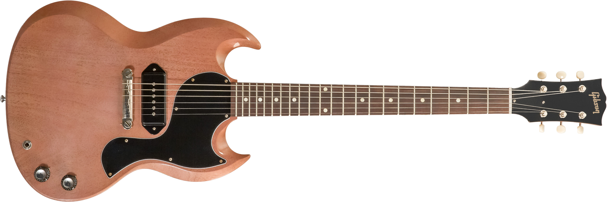 Gibson Custom Shop Sg Junior 1963 Lightning Bar 1s P90 Ht Rw - Vos Tv Heather Poly - Double cut electric guitar - Main picture