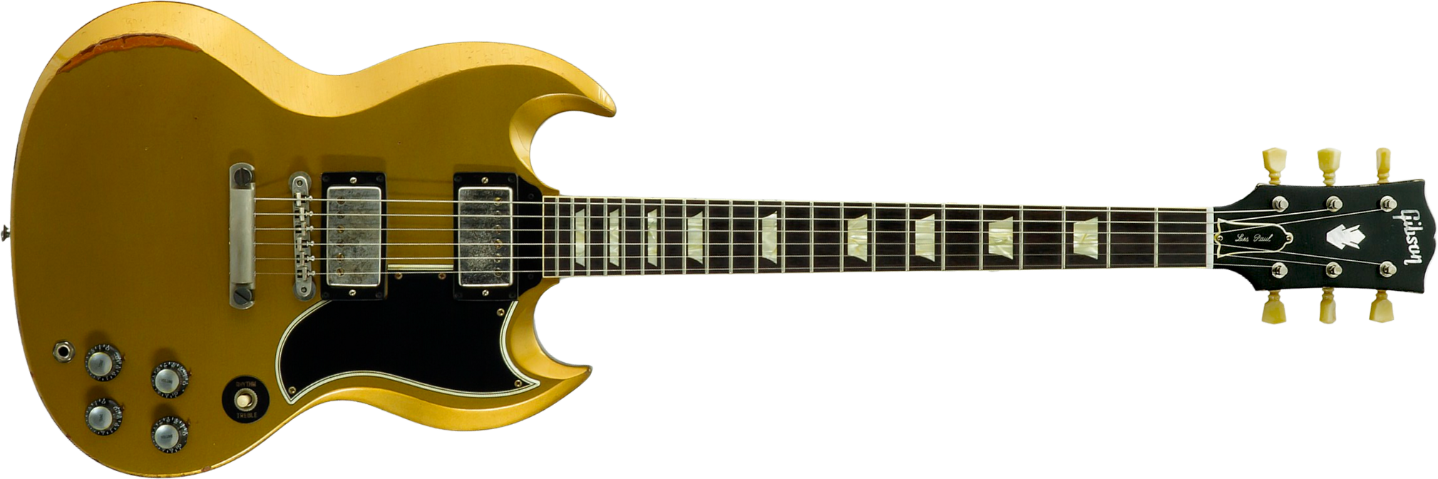 Gibson Custom Shop Sg Standard 1961 Reissue 2h Ht Rw #500881 - Murphy Lab Ultra Heavy Aged Double Gold - Double cut electric guitar - Main picture