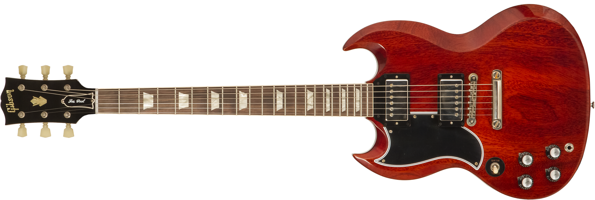 Gibson Custom Shop Sg Standard 1961 Stop Bar Reissue Lh Gaucher 2019 2h Ht Rw #400261 - Vos Cherry Red - Double cut electric guitar - Main picture