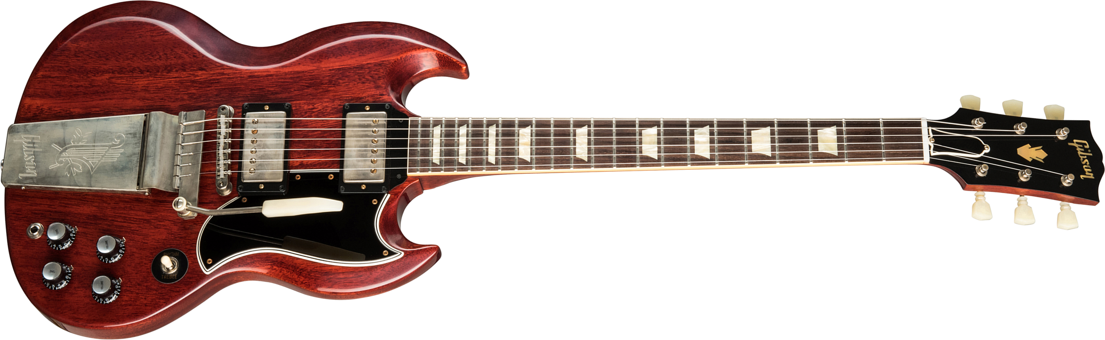 Gibson Custom Shop Sg Standard 1964 Reissue Maestro Vibrola 2019 2h Trem Rw - Vos Cherry Red - Double cut electric guitar - Main picture