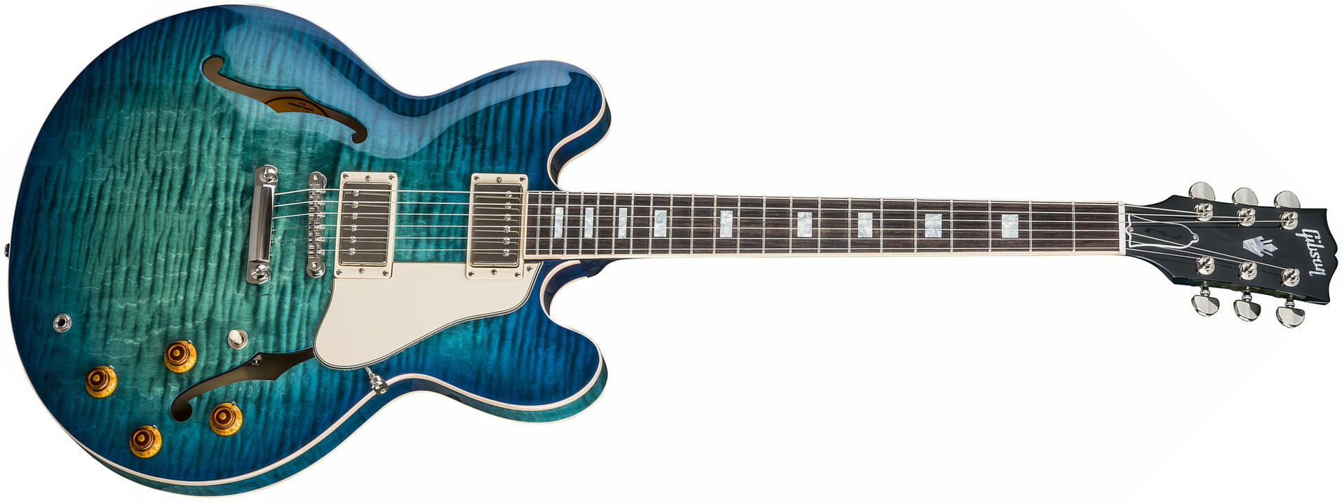 Gibson Es-335 Figured 2018 - Aquamarine - Semi-hollow electric guitar - Main picture