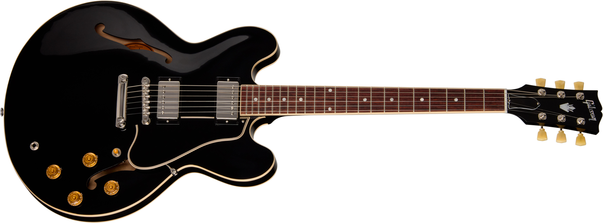 Gibson Es335 50s Usa 2h Ht Rw - Ebony - Semi-hollow electric guitar - Main picture