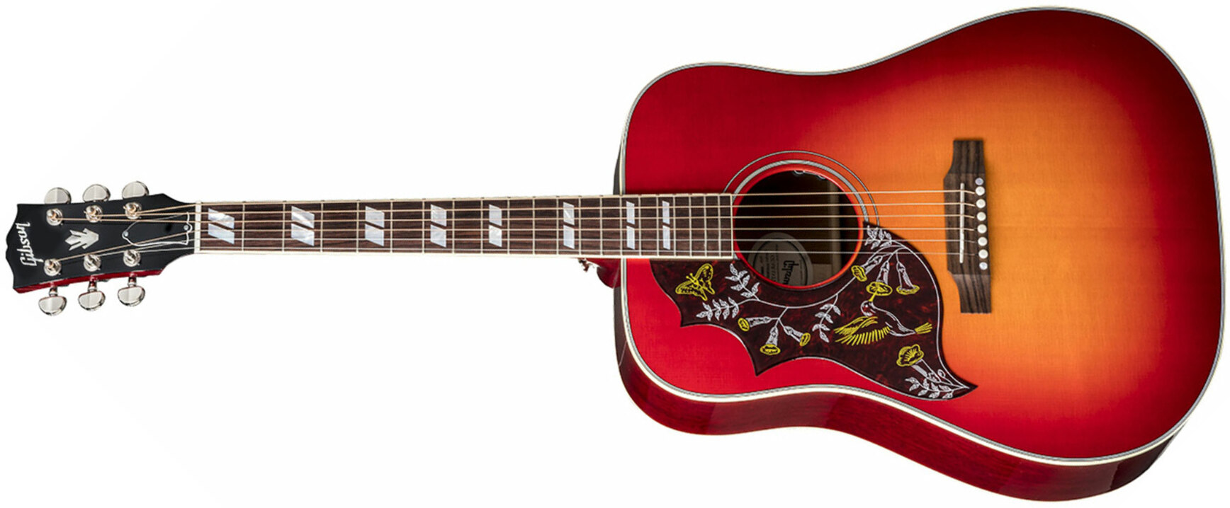 Gibson Hummingbird 2019 Lh Gaucher Dreadnought Epicea Acajou Rw - Vintage Cherry Sunburst - Electro acoustic guitar - Main picture