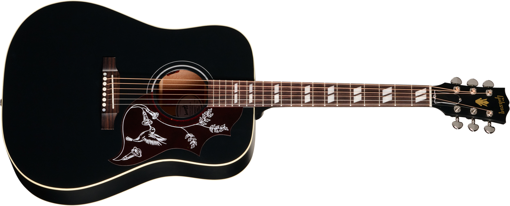 Gibson Hummingbird Special Modern Dreadnought Cbd Epicea Acajou Rw - Satin Ebony - Folk guitar - Main picture