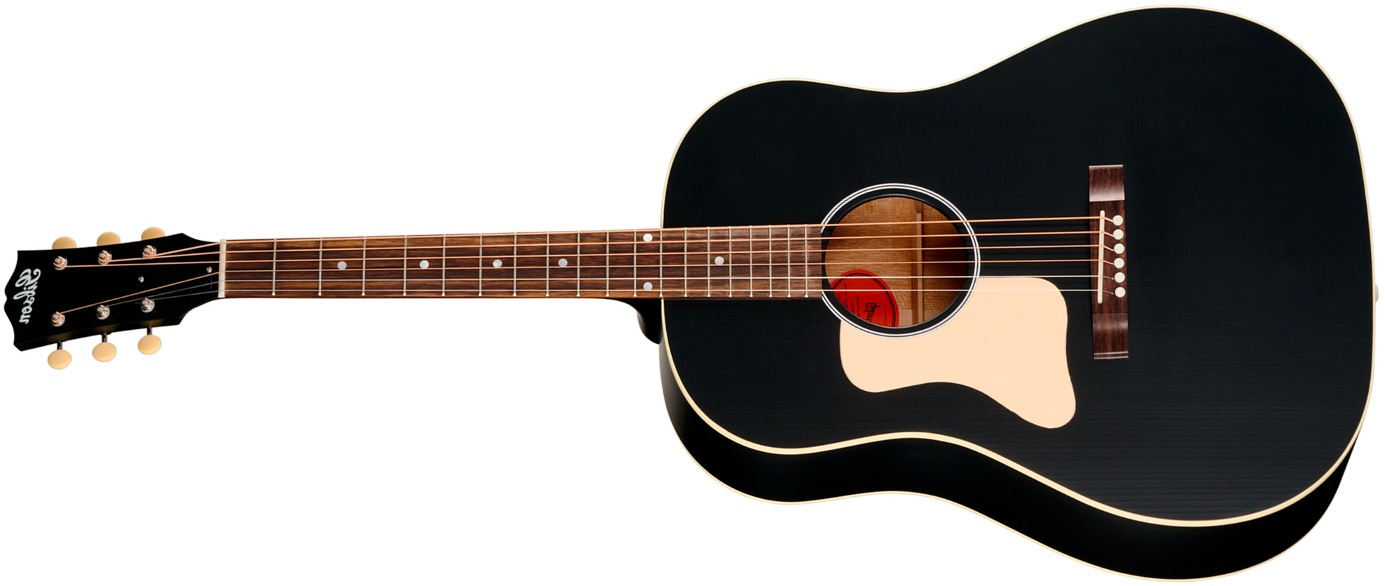 Gibson J45 Century 12-fret Lh Dreadnought Shsc Gaucher Epicea Acajou Rw - Ebony Satin - Folk guitar - Main picture