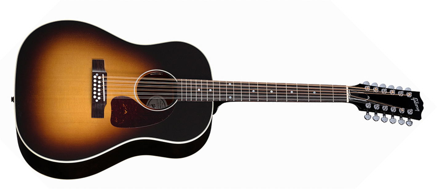 Gibson J45 Standard 12-string (baggs Hifi Dna) Dreadnought 12c Epicea Acajou Rw - Vintage Sunburst - Folk guitar - Main picture