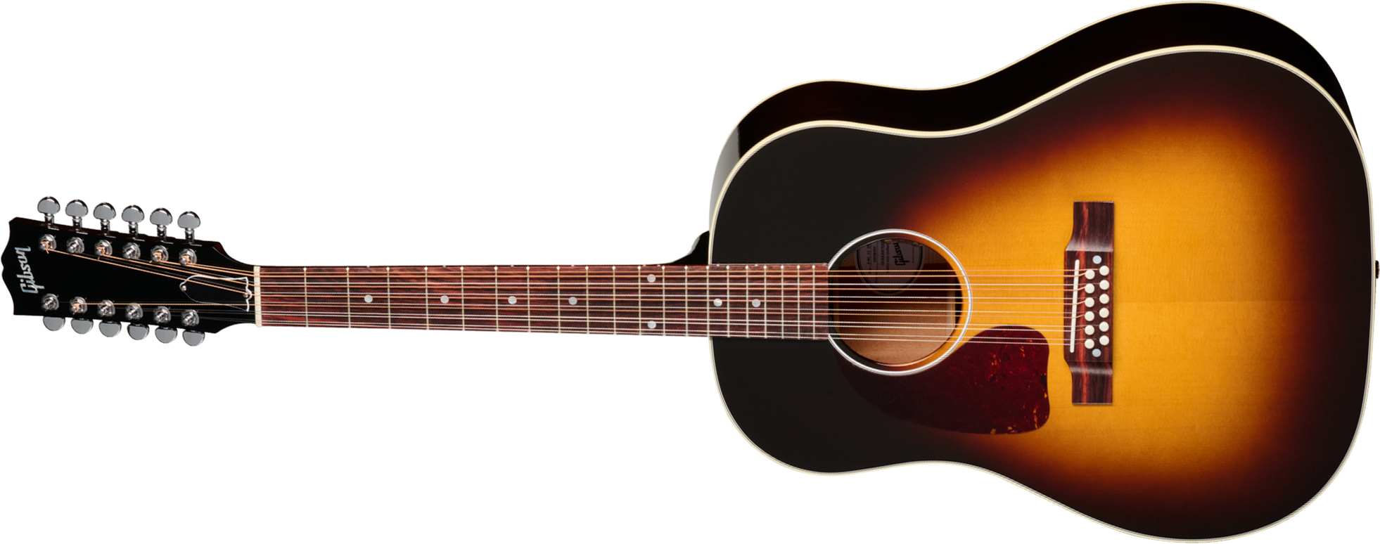 Gibson J45 Standard 12-string Lh (baggs Hifi Dna) Dreadnought 12c Gaucher Epicea Acajou Rw - Vintage Sunburst - Folk guitar - Main picture
