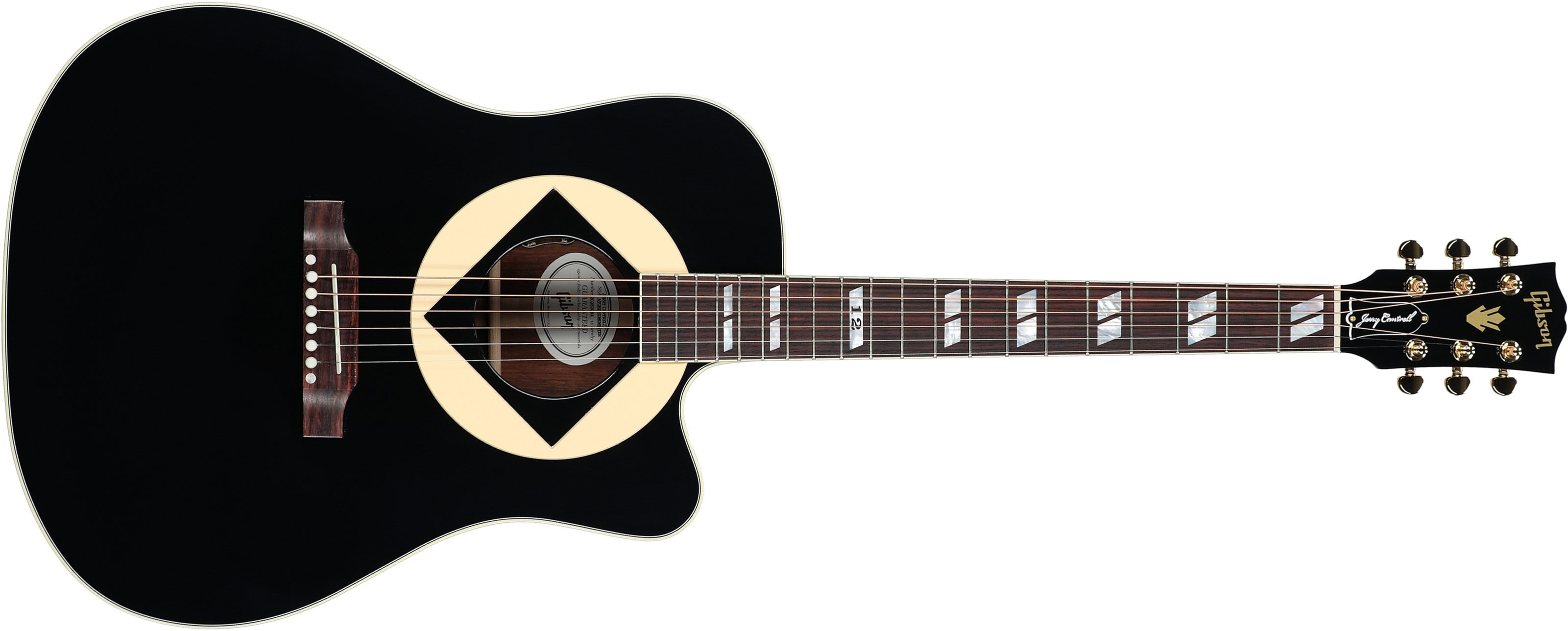Gibson Jerry Cantrell Songwriter Atone Signature Dreadnought Cw Epicea Palissandre Rw - Ebony - Acoustic guitar & electro - Main picture