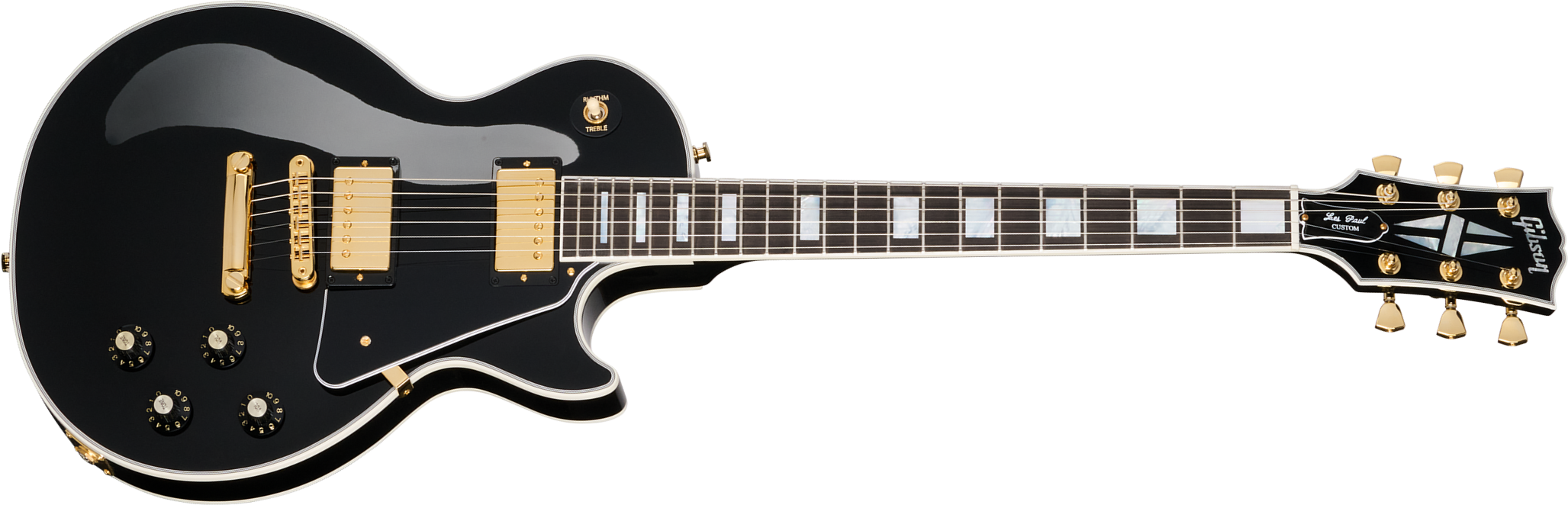 Gibson Les Paul Custom 70s 2h Ht Eb - Ebony - Single cut electric guitar - Main picture