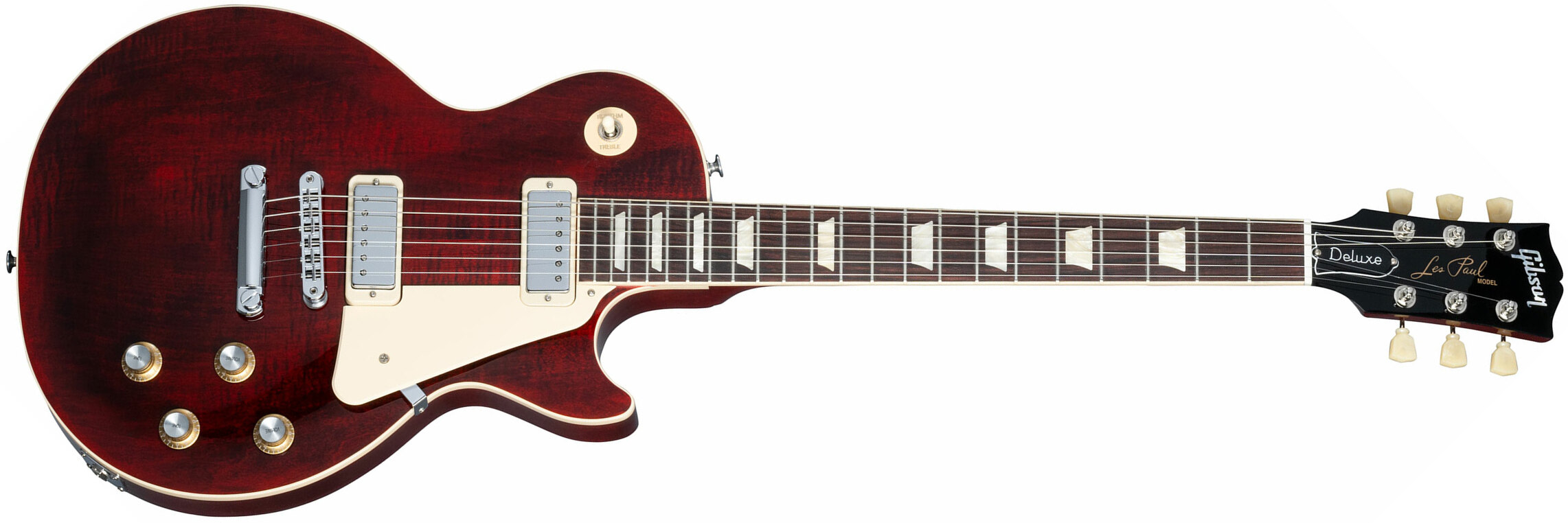 Gibson Les Paul Deluxe 70s Plain Top Original 2mh Ht Rw - Wine Red - Single cut electric guitar - Main picture