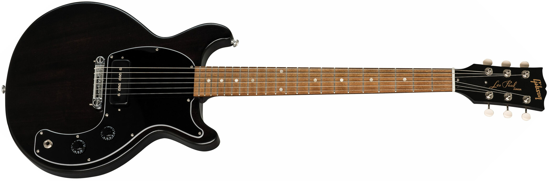 Gibson Les Paul Junior Dc Tribute 2019 P90 Ht Rw - Worn Ebony - Single cut electric guitar - Main picture