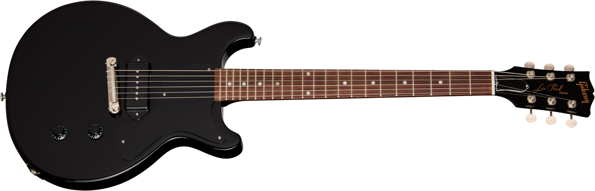 Gibson Les Paul Junior Dc Usa 2s P90 Ht Rw - Ebony - Double cut electric guitar - Main picture