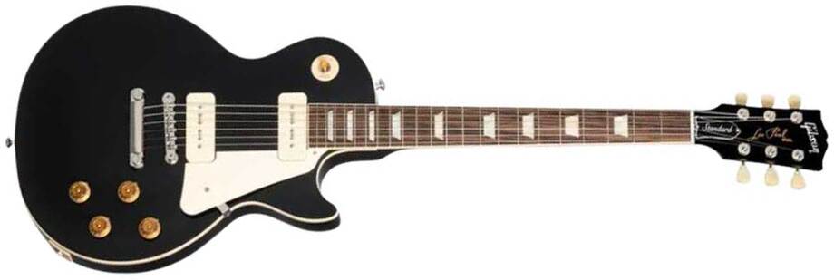 Gibson Les Paul Standard 50s P90 Original Ltd 2p90 Ht Rw - Ebony - Single cut electric guitar - Main picture