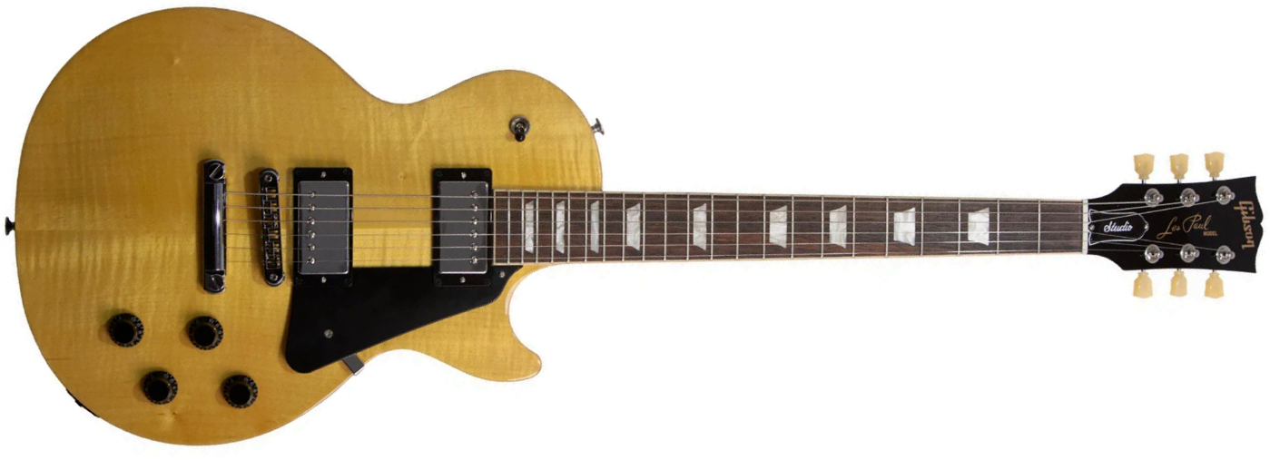 Gibson Les Paul Studio Figured 2h Burstbucker Pro Ht Rw - Antique Natural - Single cut electric guitar - Main picture