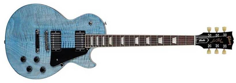 Gibson Les Paul Studio Figured Top Modern Usa 2h Ht Rw - Ocean Blue - Single cut electric guitar - Main picture