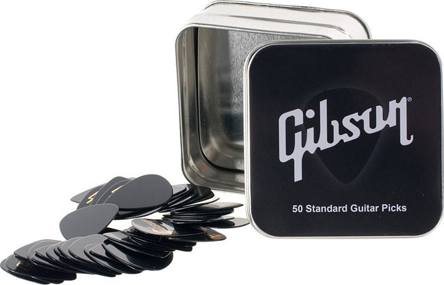 Pick Tin 50 Standard Guitar Picks Medium Guitar pick Gibson