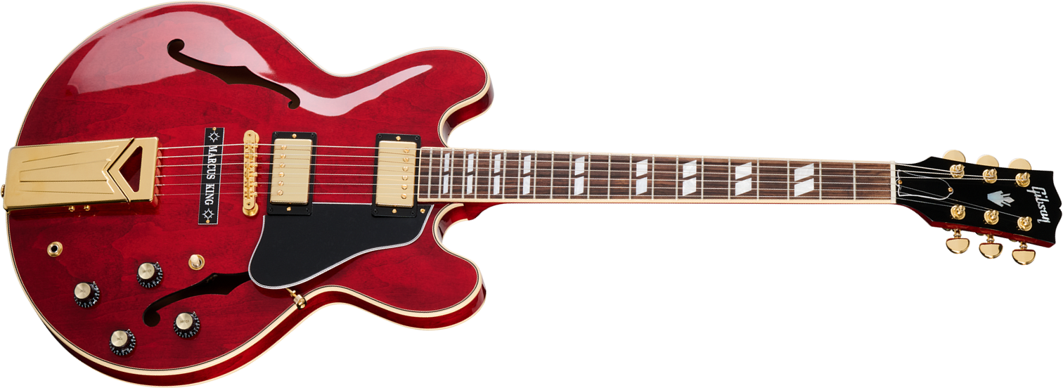 Gibson Marcus King Es345 Fixed Vibrola 2h Trem Rw - Sixties Cherry - Semi-hollow electric guitar - Main picture