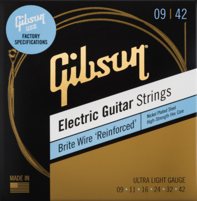 Gibson Seg-bwr9 Brite Wire Reinforced Nps Electric Guitar Ultra-light 6c 9-42 - Electric guitar strings - Main picture