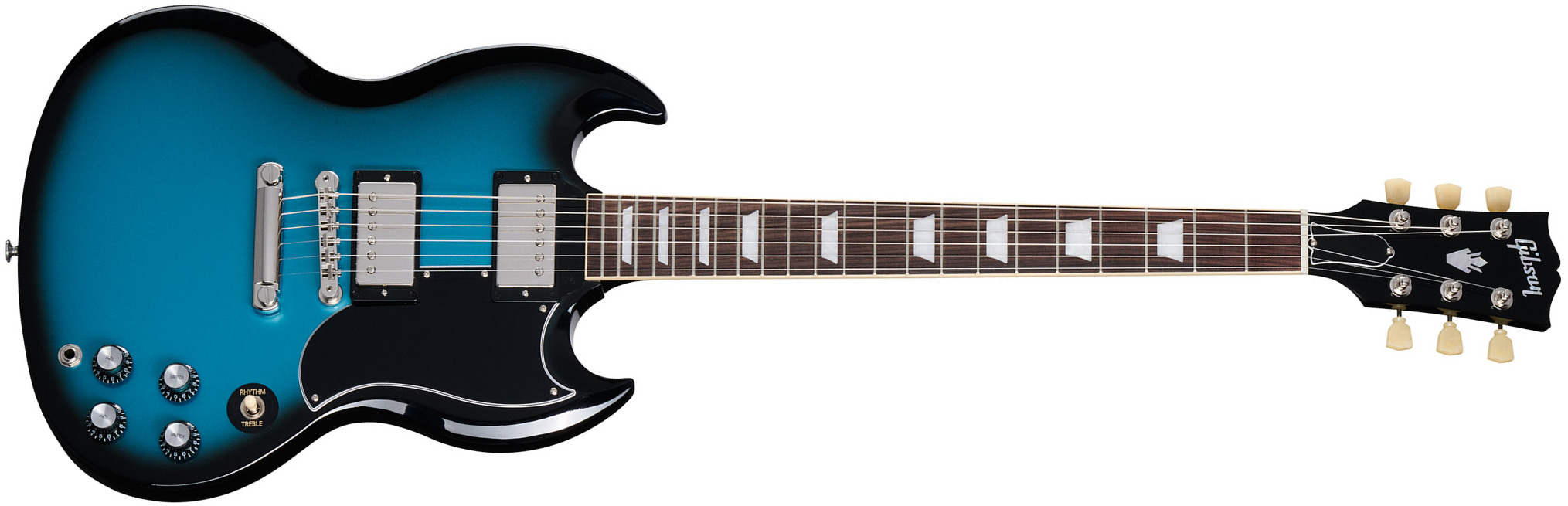 Gibson Sg Standard 1961 Custom Color 2h Ht Rw - Pelham Blue Burst - Double cut electric guitar - Main picture