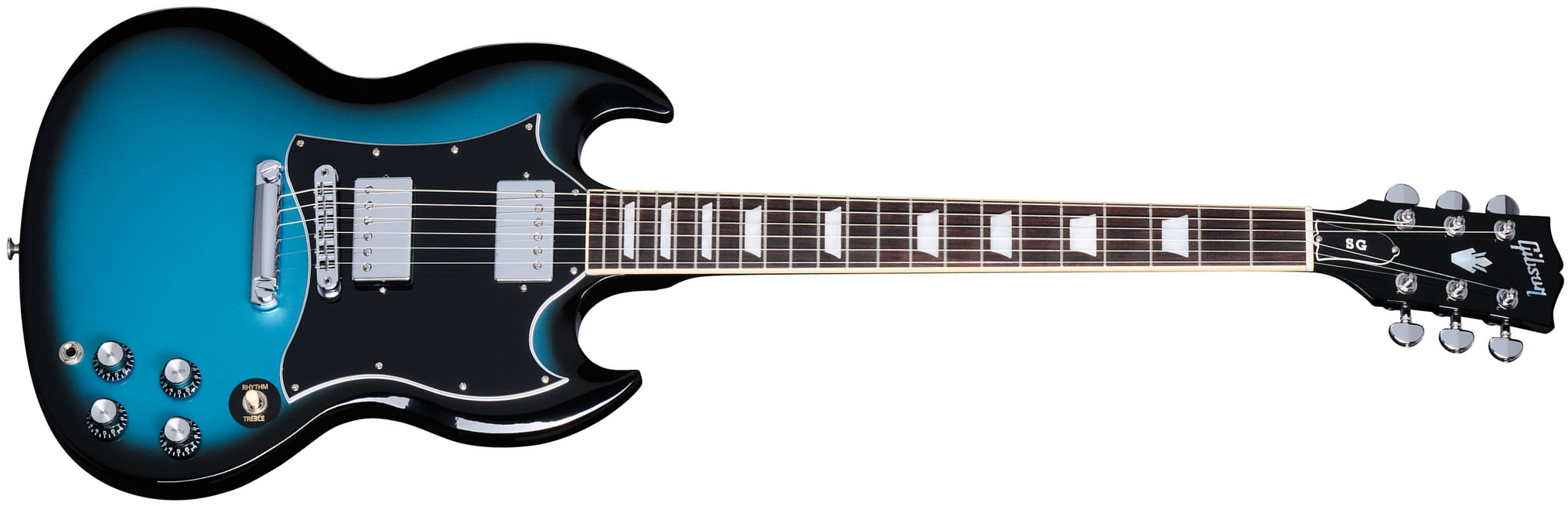 Gibson Sg Standard Custom Color 2h Ht Rw - Pelham Blue Burst - Double cut electric guitar - Main picture