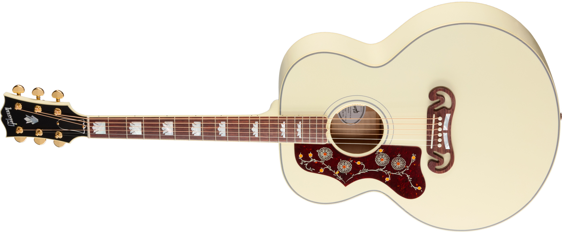 Gibson Sj200 Standard (baggs Hifi Dna) Jumbo Epicea Erable Rw - Classic White - Folk guitar - Main picture