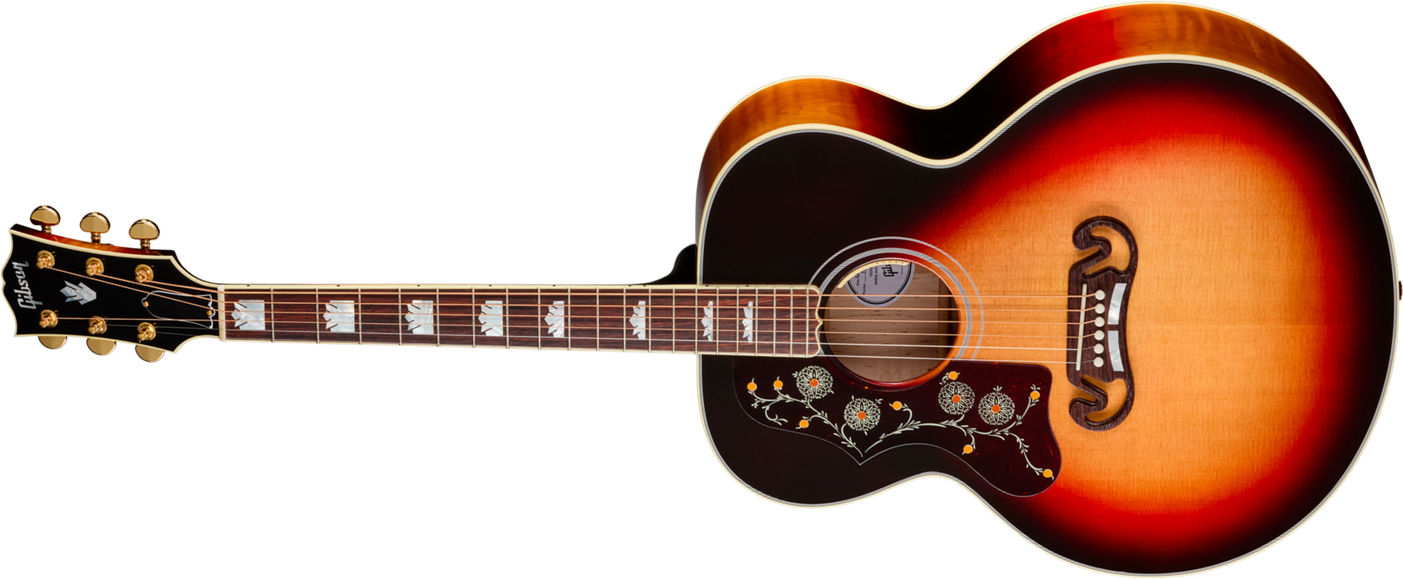 Gibson Sj200 Standard Maple Lh (baggs Hifi Dna) Jumbo Gaucher Epicea Erable Rw - Tri Burst - Folk guitar - Main picture
