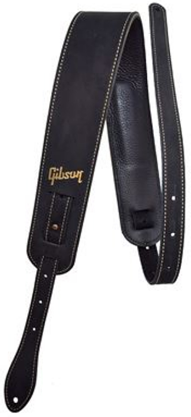 Gibson The Nubuck Guitar Strap Cuir 2.5inc Black - Guitar strap - Main picture