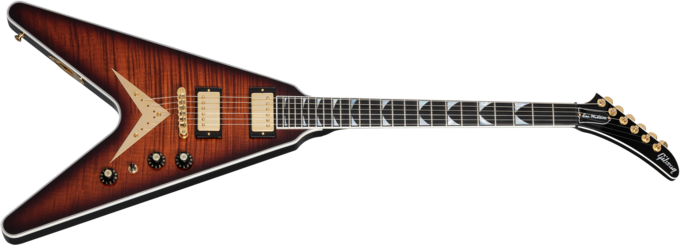 Gibson Custom Shop Dave Mustaine Flying V EXP Ltd - Red amber burst
