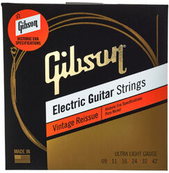 Electric guitar strings Gibson SEG-HVR9 Electric Guitar 6-String Set Vintage Reissue Pure Nickel 9-42 - Set of strings
