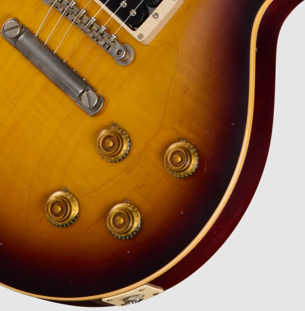 Gibson Custom Les Paul Standard 1958 Light Figured Maple Top Le Ltd 2h Ht Rw - Murphy Lab Heavy Aged Athens Burst - Single cut electric guitar - Varia