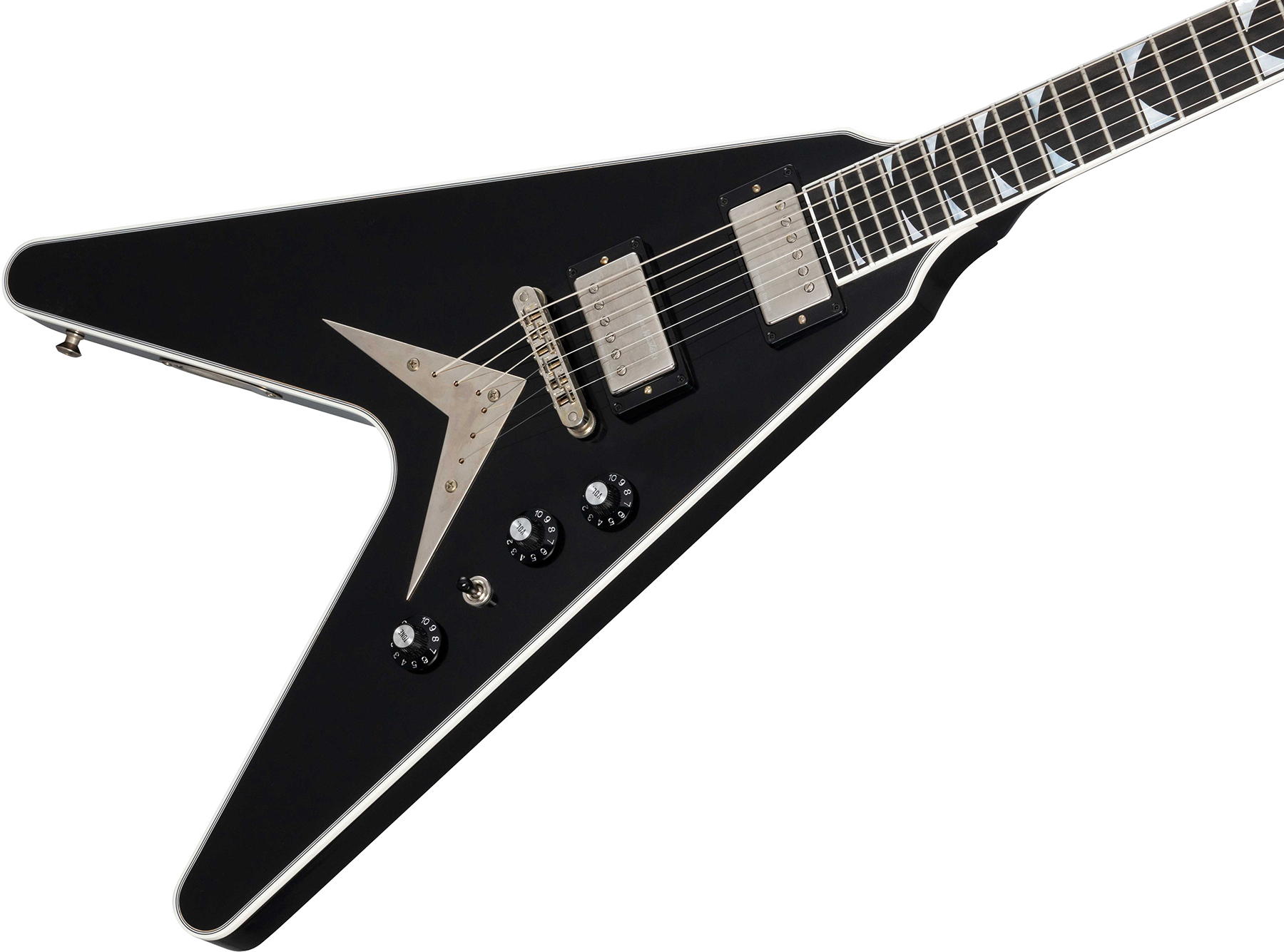 Gibson Custom Shop Dave Mustaine Flying V Exp Ltd Signature 2h Ht Eb - Vos Ebony - Metal electric guitar - Variation 3