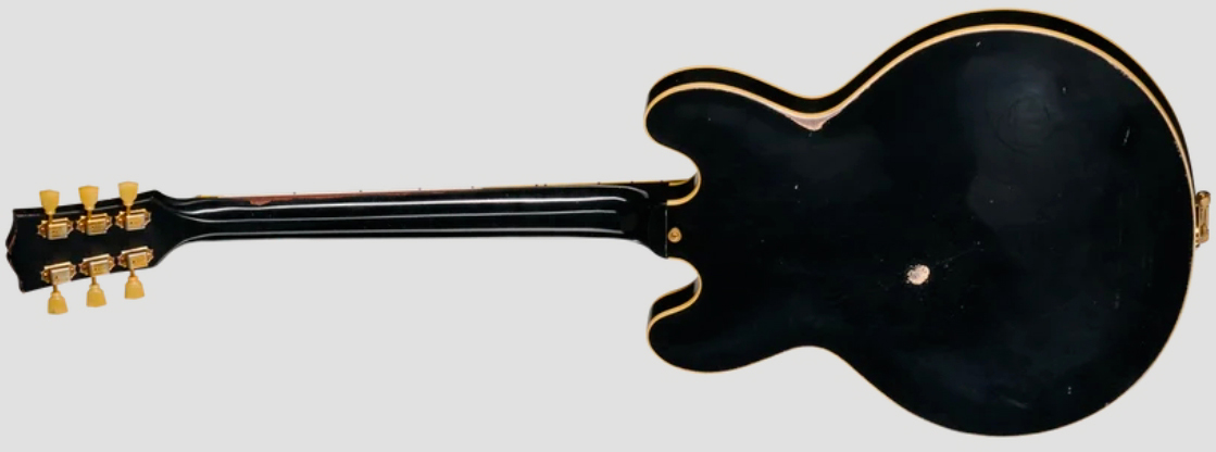 Gibson Custom Shop Es345 Reissue 1959 Bigsby 2h Trem Eb - Murphy Lab Heavy Aged Ebony - Semi-hollow electric guitar - Variation 1