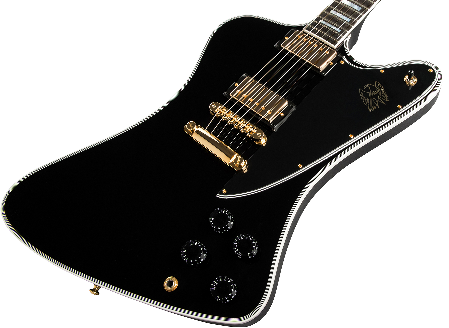 Gibson Custom Shop Firebird Custom 2019 2h Ht Eb - Ebony - Retro rock electric guitar - Variation 3