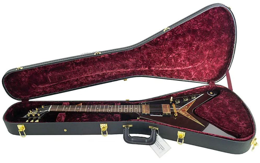 Gibson Custom Shop Flying V 1958 Mahogany Reissue 2h Ht Rw - Vos Oxblood - Retro rock electric guitar - Variation 4