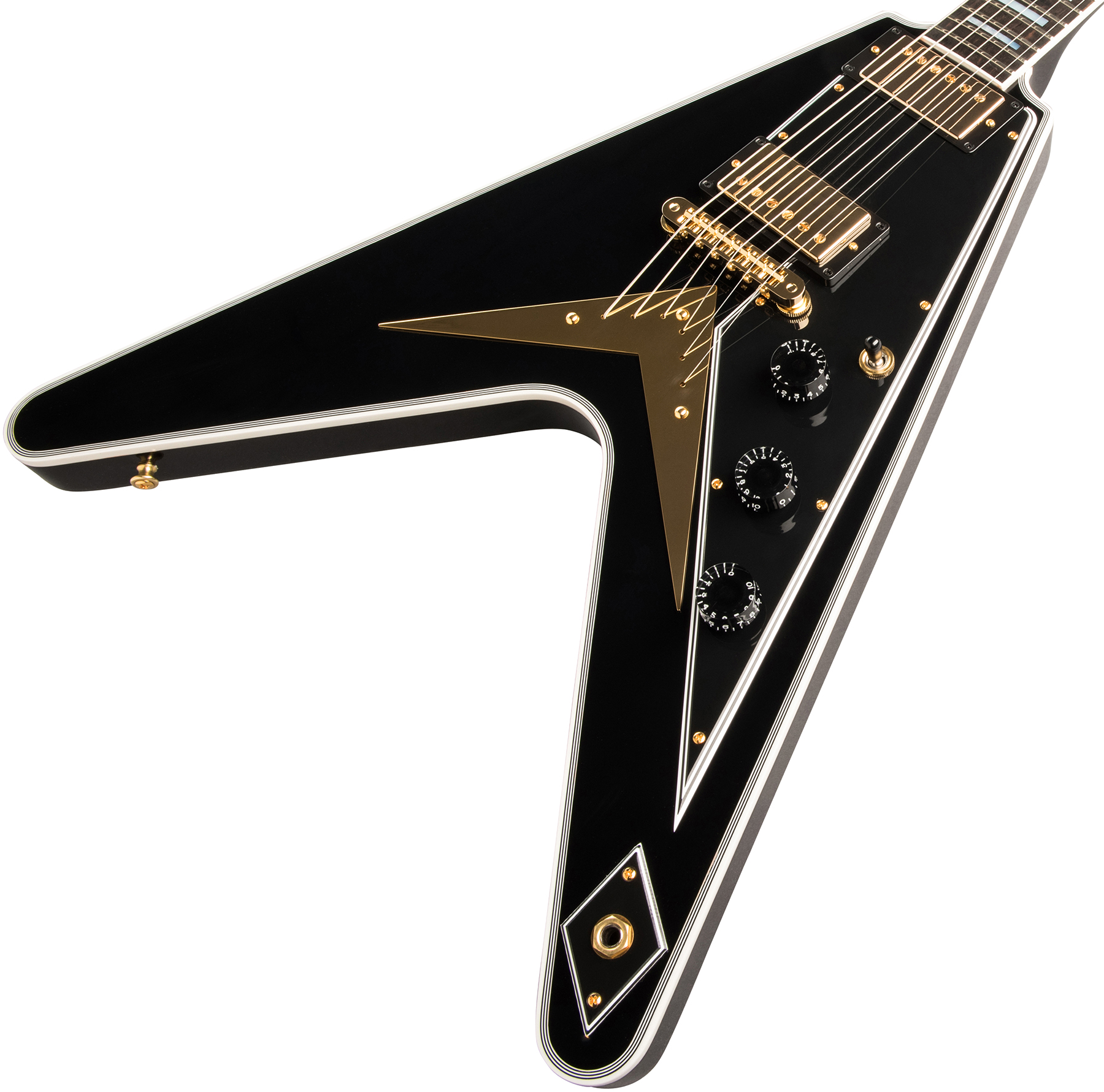 Gibson Custom Shop Flying V Custom 2019 2h Ht Eb - Ebony - Metal electric guitar - Variation 3